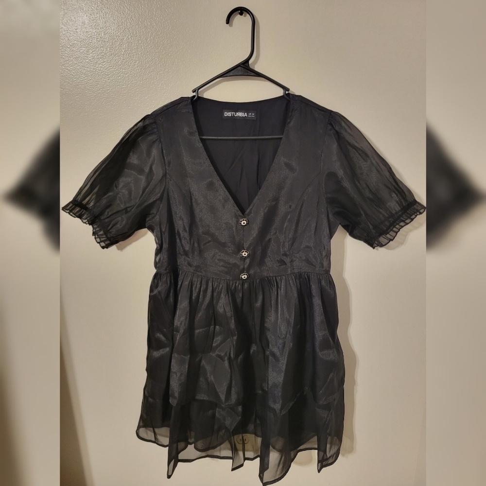 Andie Puff Sleeve Organza Dress - Picture 6 of 9